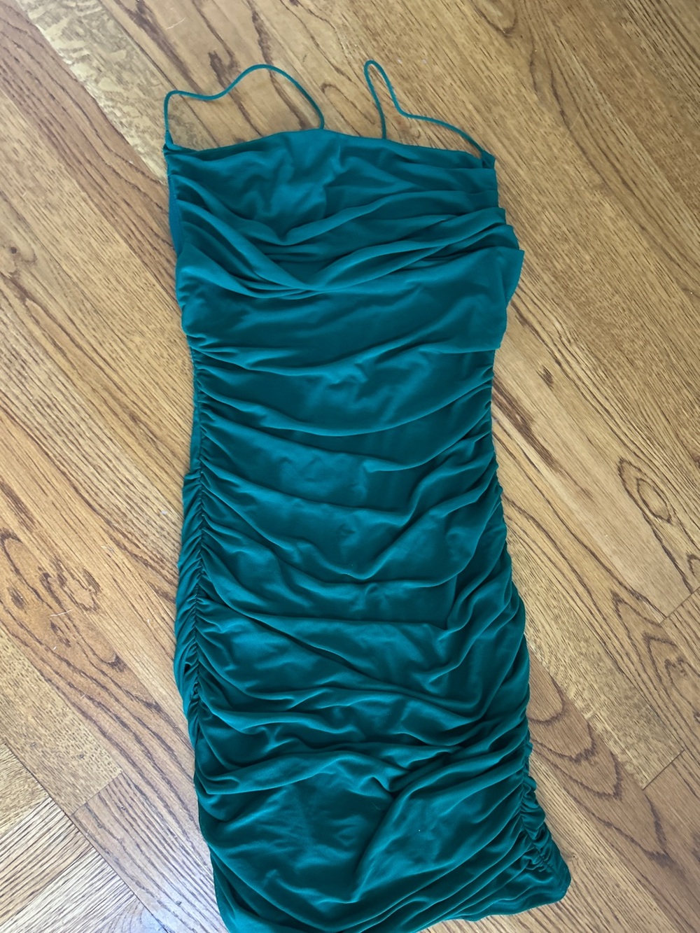 Green Ruched Slip Dress - Brand